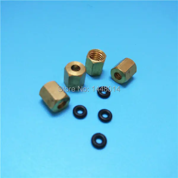 Us 250 Printer Ink Damper Copper Nut Screw Joint M7 O Ring For Mutoh Rockhopper Falcon Roland Versacam Dumper Ink Tube Connect 3mm Pipe In Printer - 
