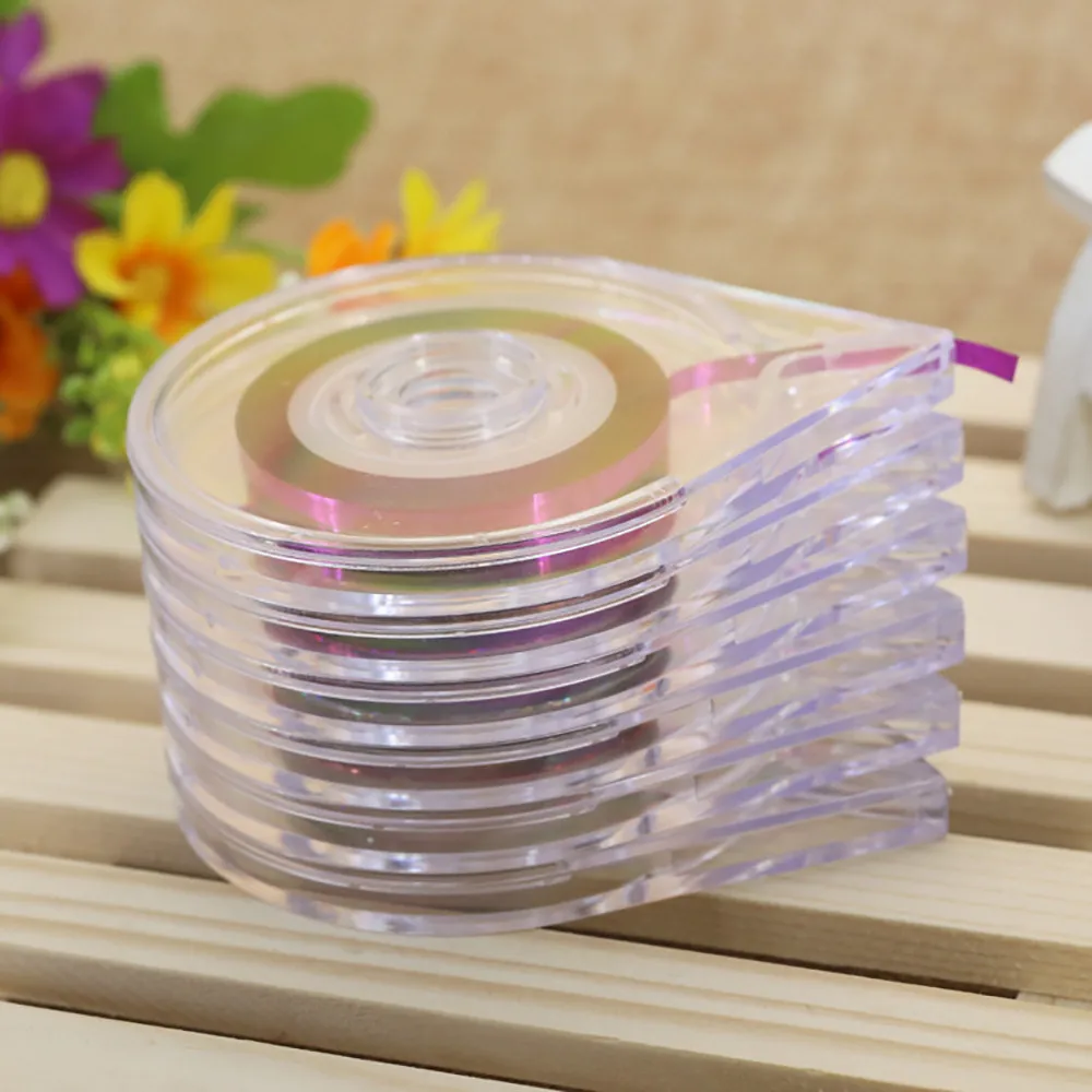 

New 6Pcs Plastic Nail Rolls Striping Layer Case Nail Decorative Line Tool Box se15