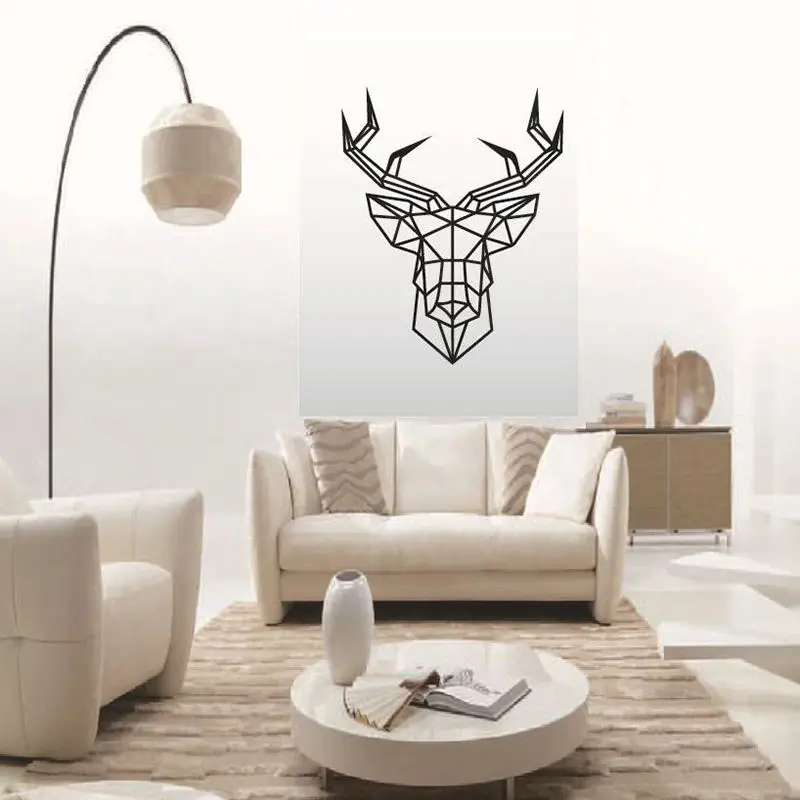 Geometric Deer Vinyl Wall Stickers Removable Waterproof Specia Animal