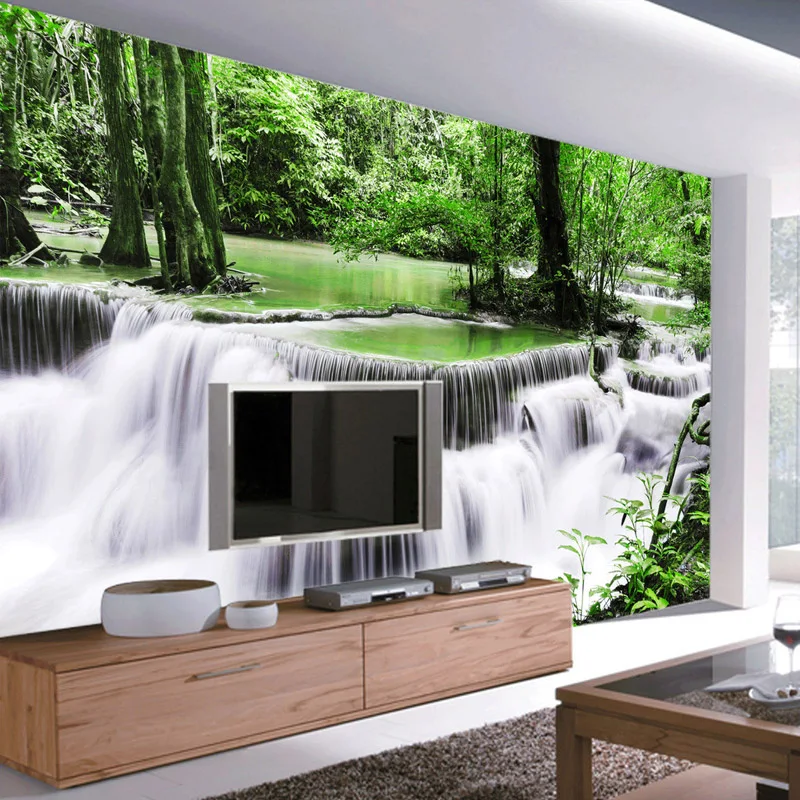 Фотообои с водопадом Paradise объемные обои на заказ для детской спальни офиса отеля