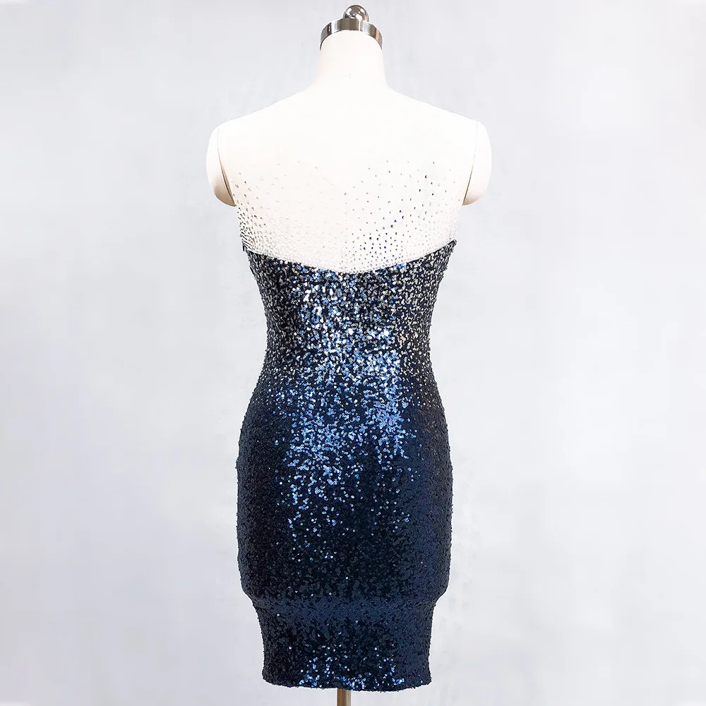 Короткое вечернее платье CX Блестящий сверкающий Цвет Вина темно-синий блесток градиентный цвет Бисероплетение Выпускные платья robe de soiree Vestido