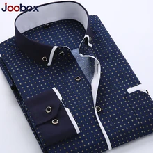 Мужская модная повседневная мужская рубашка с длинными рукавами и принтом, рубашка Slim Fit для мужчин, бизнес, рубашка, брендовая мужская одежда, мягкая удобная