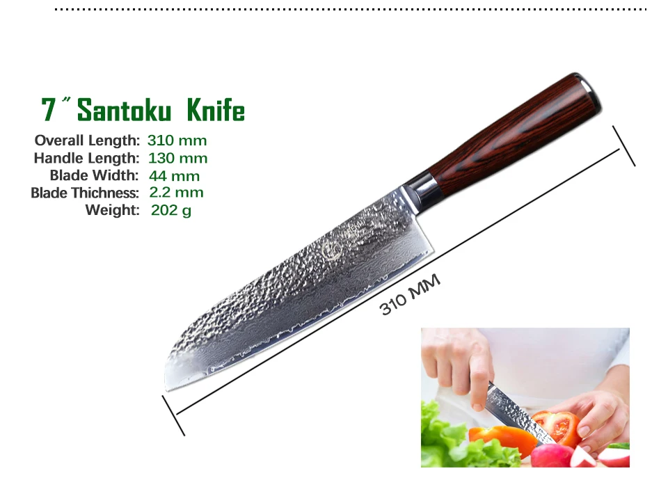 YARENH 5 шт. набор кухонных ножей 67 слоев японские VG10 Дамасская сталь шеф-повара Кливер Nakiri Santoku универсальный нож Pakka с деревянной ручкой