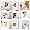 Lovely Kitten Toilet Stickers Wall Decals 3d Hole Cat Animals Mural Art Home Decor Refrigerator Posters ► Photo 3/6