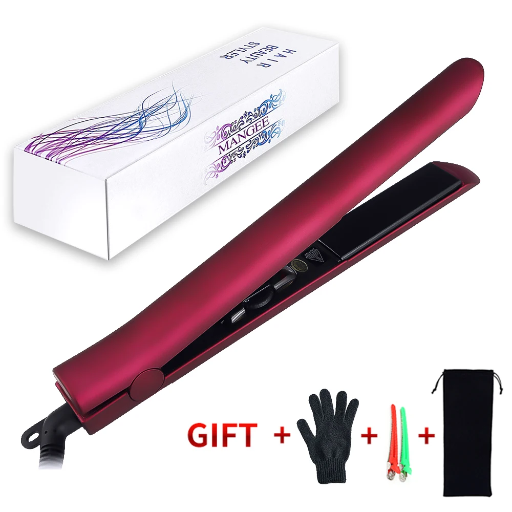 

Professional 2 in 1 Hair Straightener LED display Flat Iron Ceramic Hair Curler Floating Plate Salon Hair Styling Tools