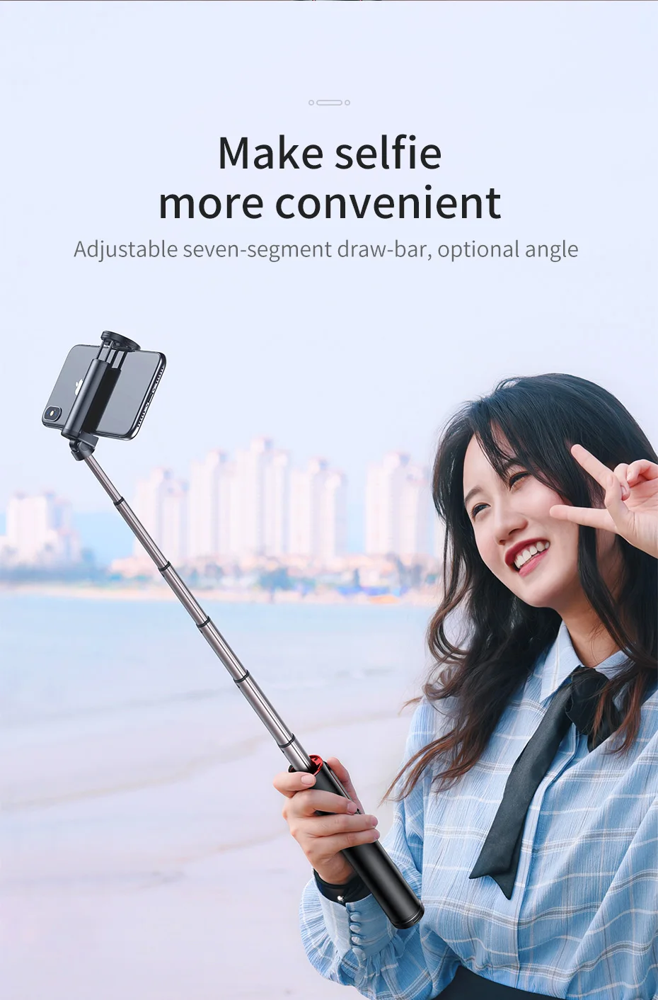 Baseus Bluetooth Selfie Stick Wireless Remote Selfiestick Tripod For iPhone Samsung Huawei Android