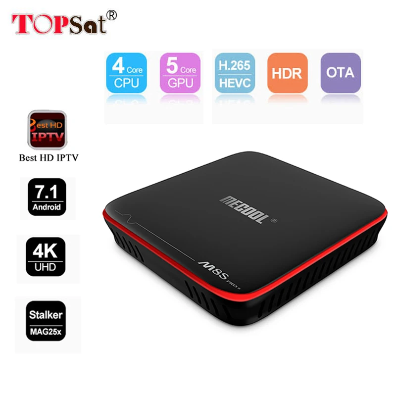 

MECOOL M8S PRO W Android 7.1 TV Box S905W CPU Quad Core 2.4GHz WiFi Media Player 4K H.265 smart Set Top Box
