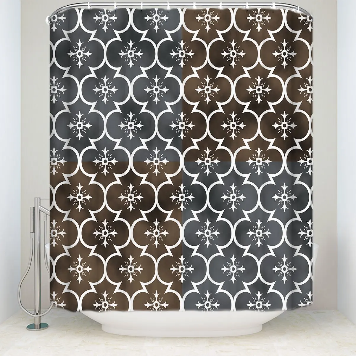 Retro Geometric Patterns Shower Curtains Machine Washable Durable 7278 inch by Pretty Leein