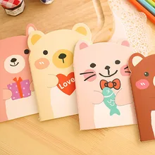 Маленькие портативные 16 листов Мультяшные животные панда Медведь ежедневный Еженедельный ежемесячный блокнот школьные канцелярские принадлежности офисные рабочие принадлежности