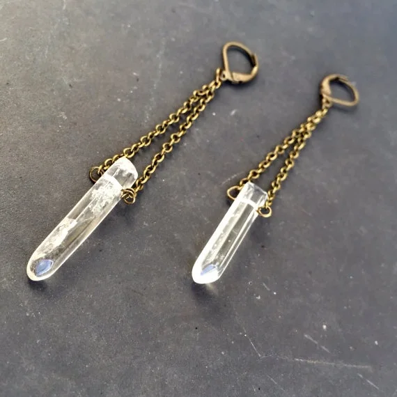 

Vintage Natural Stone Crystal Drop Earrings for Women Jewelry