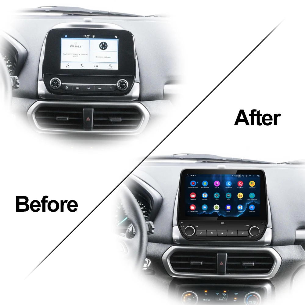 Top Owtosin Car Radio Multimedia Video Player Navigation GPS Android 9.0 For Ford Ecosport / Fiesta 2017 2018 2019 Car 4GB RAM 2
