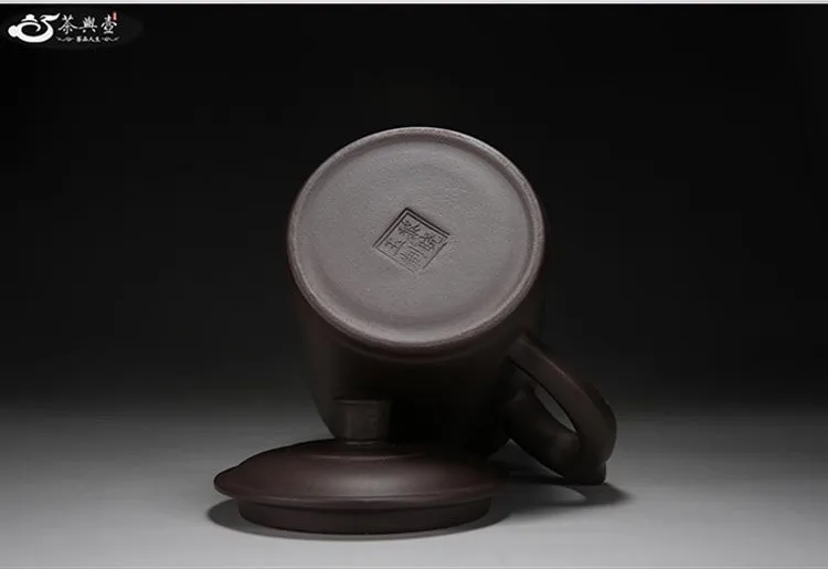 Акция! Исин большой размер фиолетовая глина чайная чашка с крышкой 400 мл фиолетовая чайная чашка зернистый чайный набор на продажу китайская чайная чашка