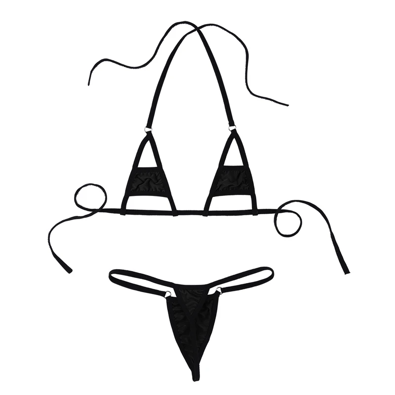 Разноцветные прозрачные мини микро бикини купальный костюм женский Экстремальный сексуальный эротический комплект нижнего белья ночное белье костюмы