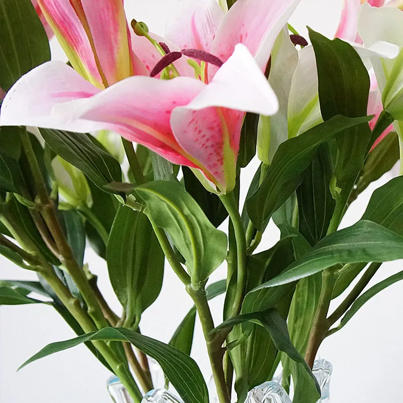 2 Big Heads Silk Lily Artificial Flowers High Quality Fake Flower Branch Decoration for Wedding House Festival Decor Home A5100 2 Big Heads Silk Lily Artificial Flowers High Quality Fake Flower Branch Decoration for Wedding House Festival Decor Home A5100