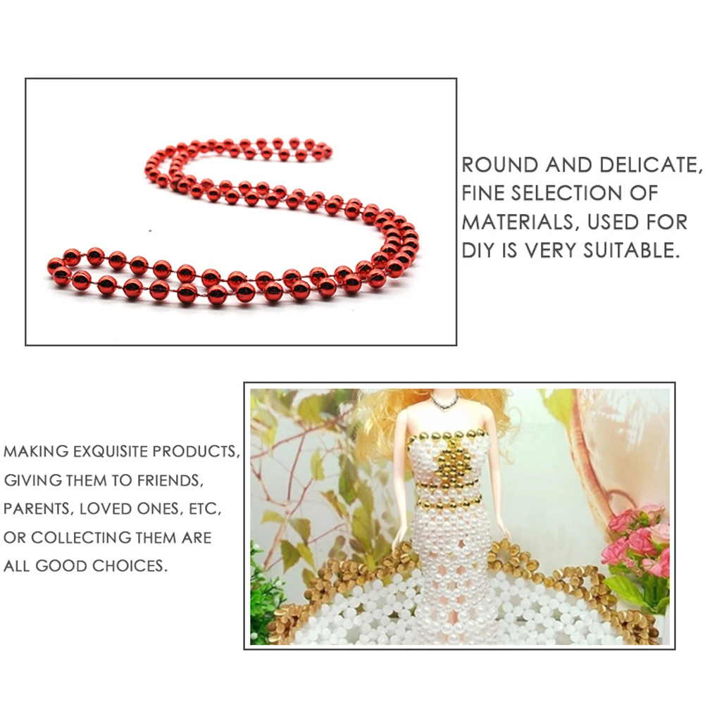 

16PCS Festival Decorative Handmade String Round Accessories Jewelry Making Necklace Toy Bead Chain Clothes Party DIY Material