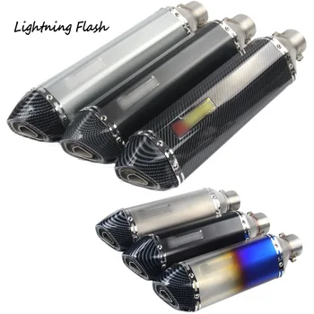

Universal 38-51 mm Motorcycle Exhaust Pipe 470 370 mm Tail Escape Stainless Steel Modified Silencer Muffler Removable DB Killer