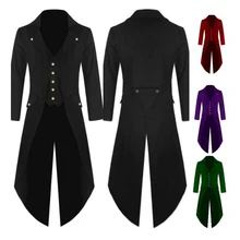 Cosplay Batman vampiro Caballero uniforme hombres prendas de vestir Steampunk Vintage Tailcoat Qinter traje militar gótico victoriano Frock