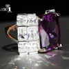 Joyería YaYI, moda, corte princesa, enorme, 9,5 CT, circonita púrpura, Color plata, anillos de compromiso, anillos de boda para fiesta ► Foto 2/6