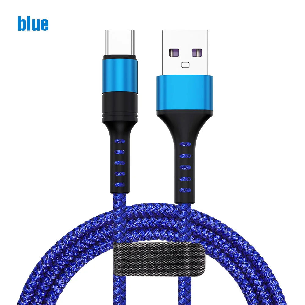 Blue Кабель Hadinas usb type C для huawei P30 P20 Pro Xiaomi Mi9 Quick Charge 3,0 USB C зарядный кабель для samsung S10 S9 usbc зарядное устройство - Цвет: Blue