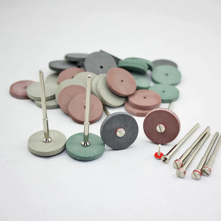 40pcs Rubber Polishing Wheels Dental Jewelry + 10pcs Shank Mandrel