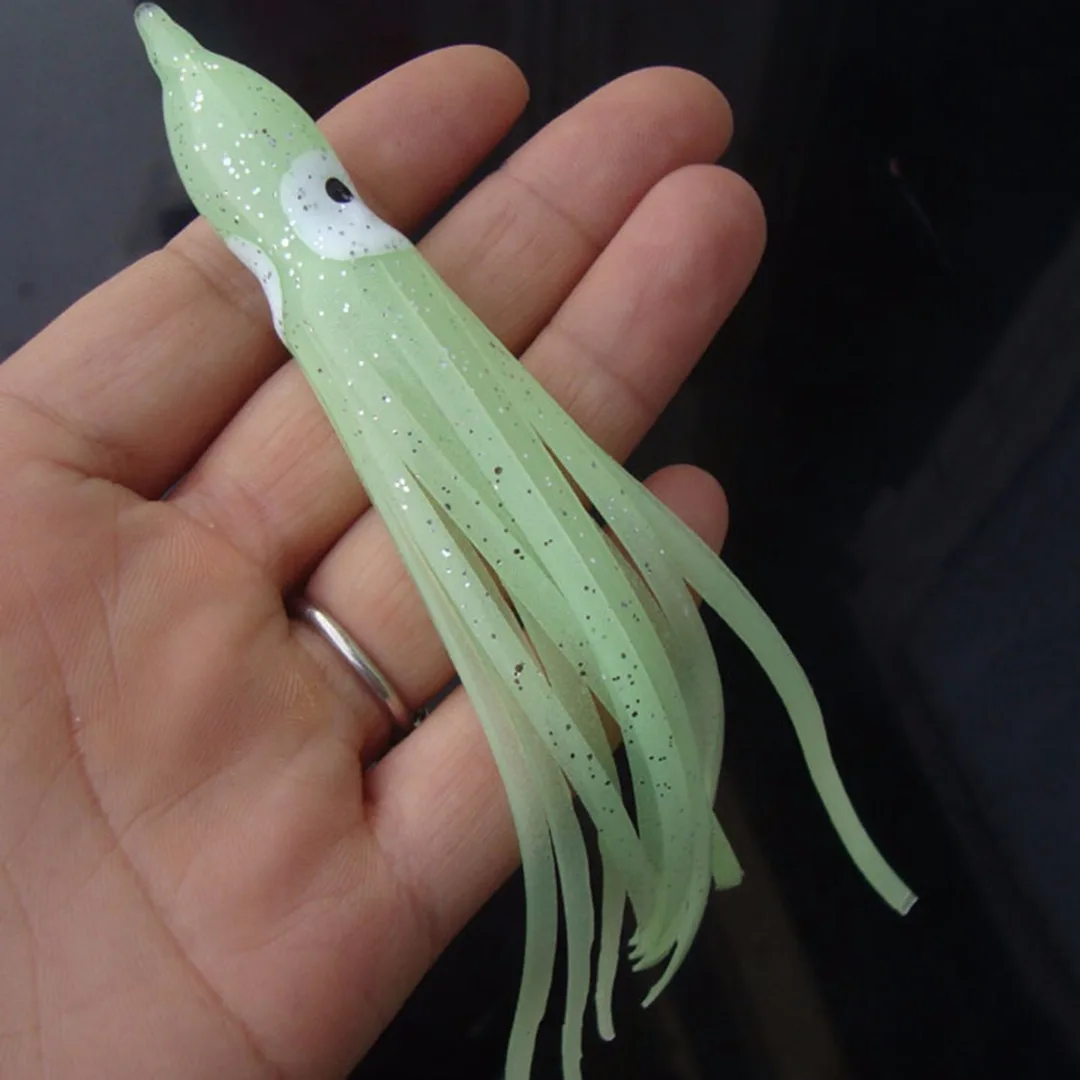 10Pcs/Lot Soft Octopus Fishing Lures For Jigs Mixed Color Luminous Octopus Skirts Bait Soft Fishing Lure Jigging Hooks 16cm/8.2g