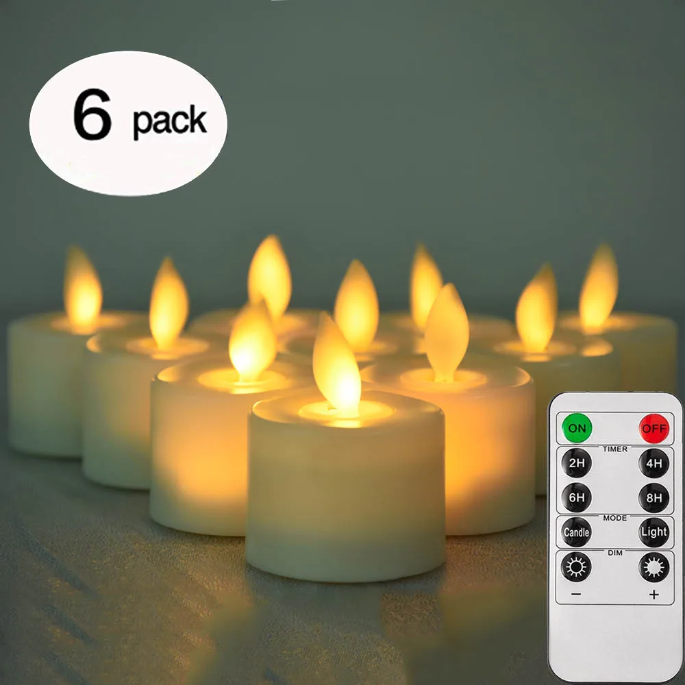 Hot 1pcs Flameless Candles Flickering with Realistic Moving Flame Romantic LED