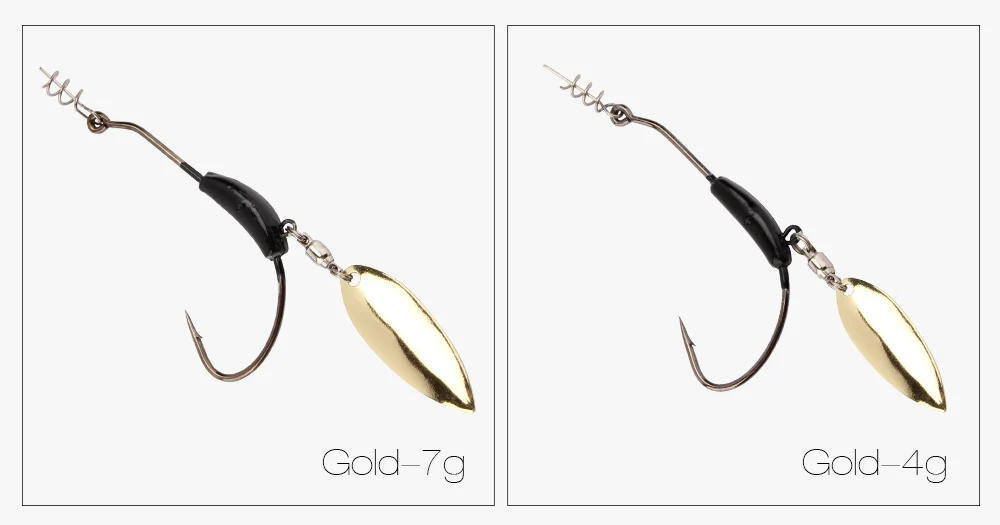 RoseWood 2g 3g 4g 7g 3pcsLot Sharp Crank Fishing Hooks GoldSilver Crank Jigging Hook Metal Spoon With Add Weight Lead Tools  (8)