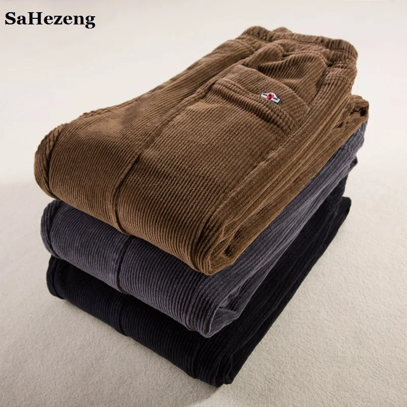

High Quality Thick Velvet Corduroy Pants 2018 Winter Warm Women Trousers Elastic Waist Casual Solid Loose Pantalon Femme P58-1