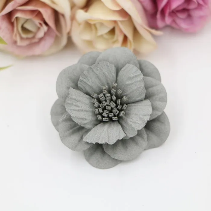 Новинка года 20 шт. ручной работы из микрофибры Florals Корея замши 3D камелии форма модные цветы принадлежности для волос Diy шпилька украшения