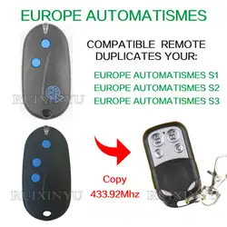 Европа AUTOMATISMES S2/Европа AUTOMATISMES S4 высокое качество 433,92 Mhz Копировать двери гаража клапаном дверной ограничитель пульт дистанционного