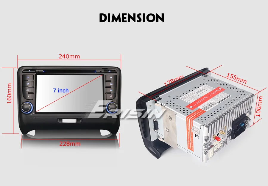 Flash Deal Erisin ES7979T 7" Android 9.0 Car Stereo DAB+ GPS DVR DTV-IN WiFi 4G OBD2 BT TPMS For AUDI TT MK2 20