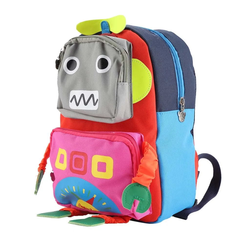 Child Cute Toddler School Travel Bag Kid Anti lost Backpacks Baby Cartoon 3D Robot Shape