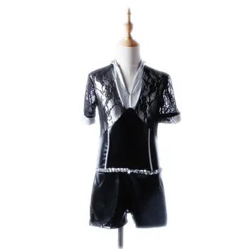 

Black Lace Jazz Latin Dance Dress Costume for Girls Kids Competition Dresses Stage performance Dress For Adult Women