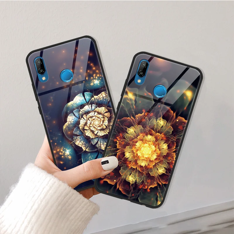 

Retro Style Flower Cover For Huawei Y9 2019 2018 Nova 3i 2i 3 3e 4 For Huawei Mate 20 Pro 9 10 20 X Lite Pro Tempered Glass Case