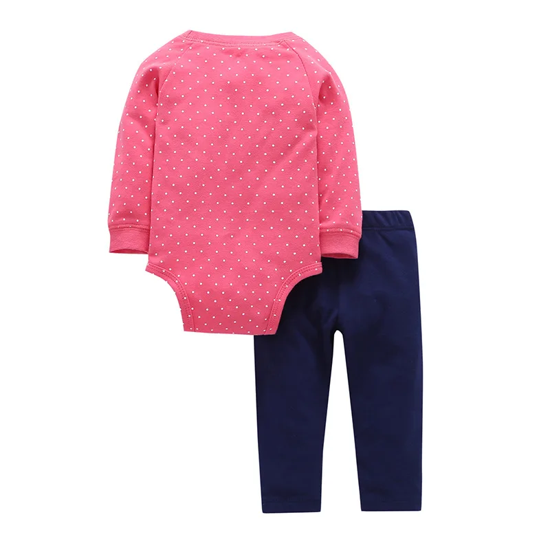 Baby Girl Clothing Set Long Sleeves Baby SleepWear Autumn Casual 100% Cotton Set Romper Trousers 2pc Jumpsuit Climb Clothes
