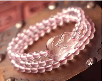 

Natural pink crystal fox Bracelet men and women of jewelry gift certificate