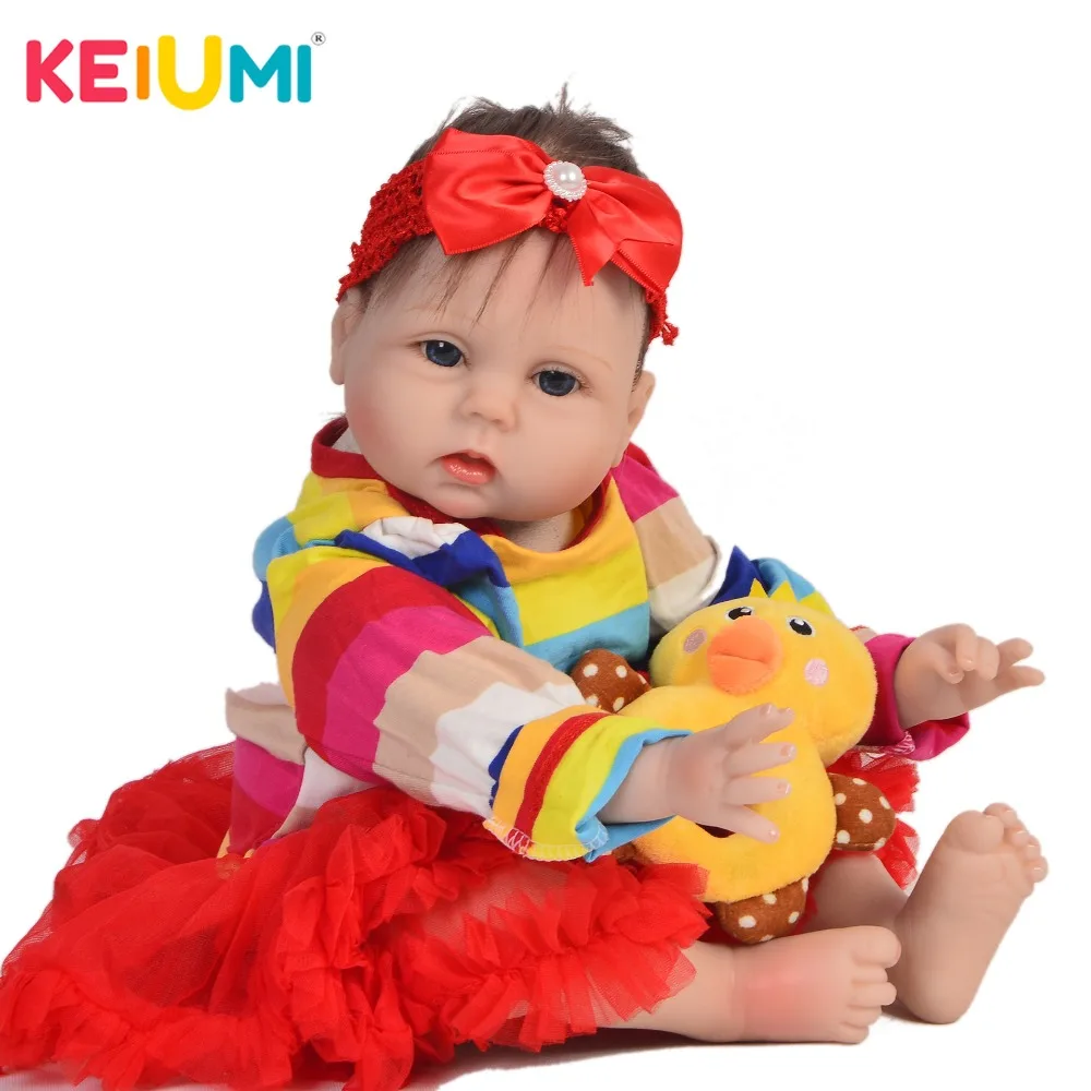 

KEIUMI 22 cm Real Life Reborn Baby Dolls Soft Silicone Body Realistic Lovely Princess Doll Reborn Baby Toys For Kids XMAS Gifts