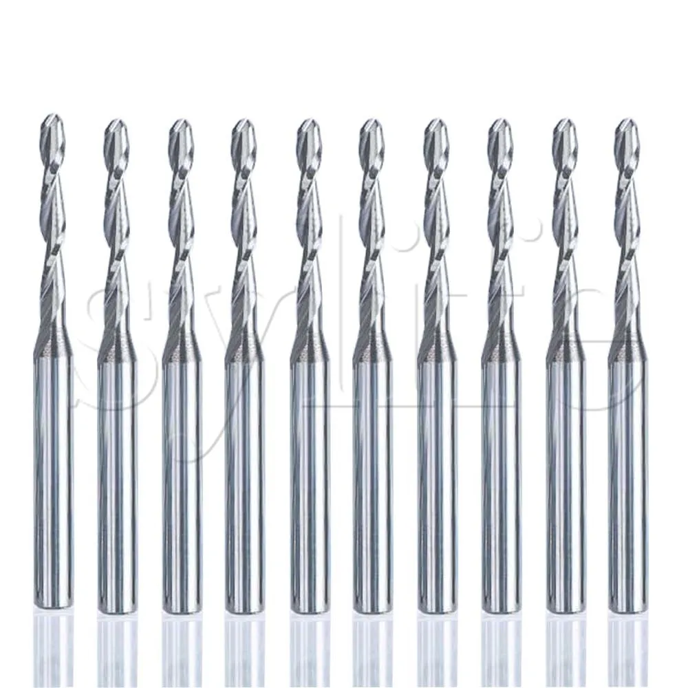 10pcs Carbide endmill one single flute spiral CNC router milling bits 4mm x28mm