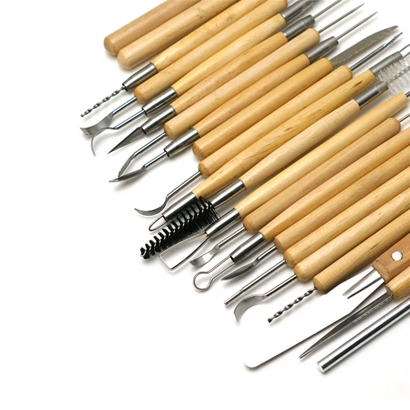 30PCS Pottery Sculpting Set Carving Knife Tools Shaper Polymer Modeling Clay Carpenter Chisel Wax Carving Sculpt Tool Sculpture (2)