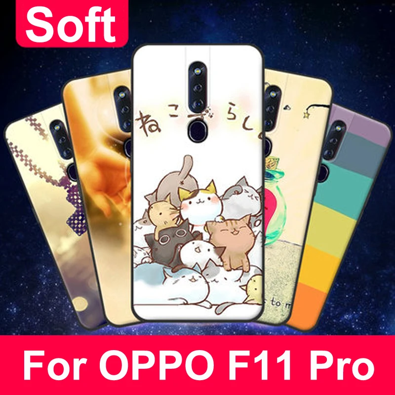 Чехол для OPPO F11 Pro прозрачный мягкий чехол телефона с мультяшным животным F11Pro