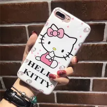 Lovely Cute “HELLO KITTY” Mobile Phone Cases For iPhone6 Silicone&Plastic Back Covers For iPhone6plus Coquue Fnda For iPhone6S