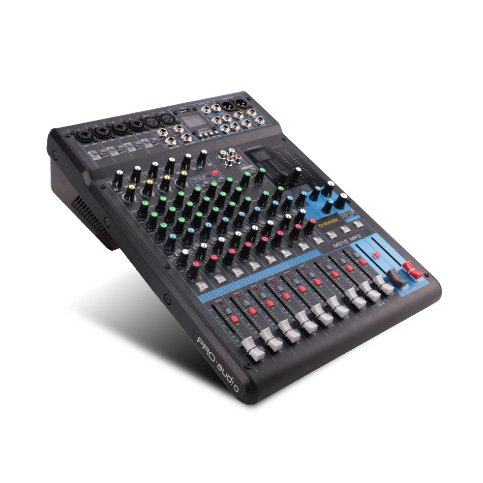 

G-MARK Professional Audio Mixer console Bluetooth Record 26 Language operating system 4 Mono 4 stereo 12 Channels 3 Band EQ