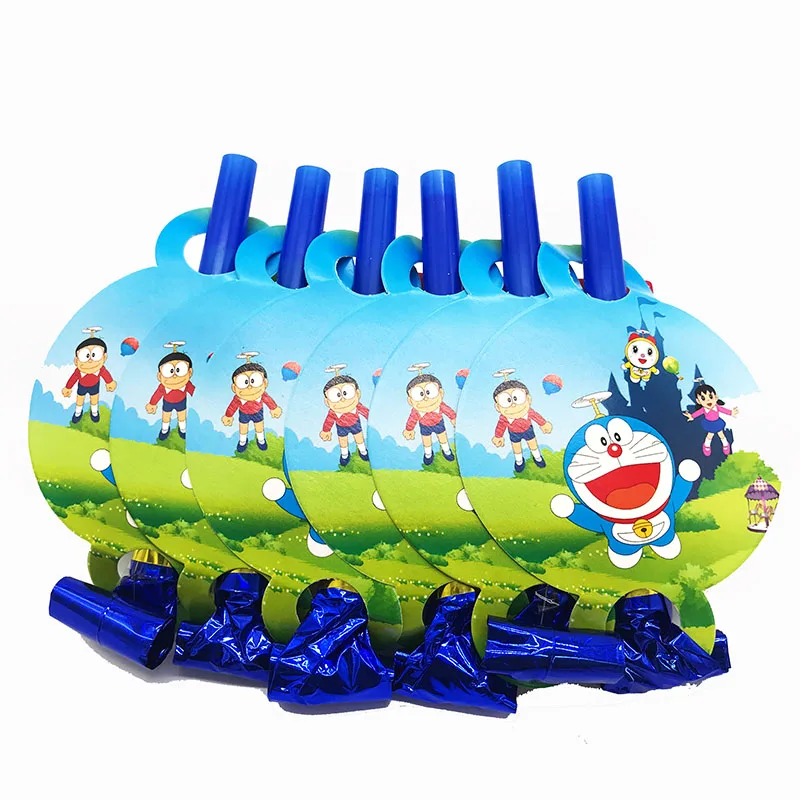 12 шт./упак. Doraemon темы воздуходувки одноразовая посуда для вечеринки Дораэмон