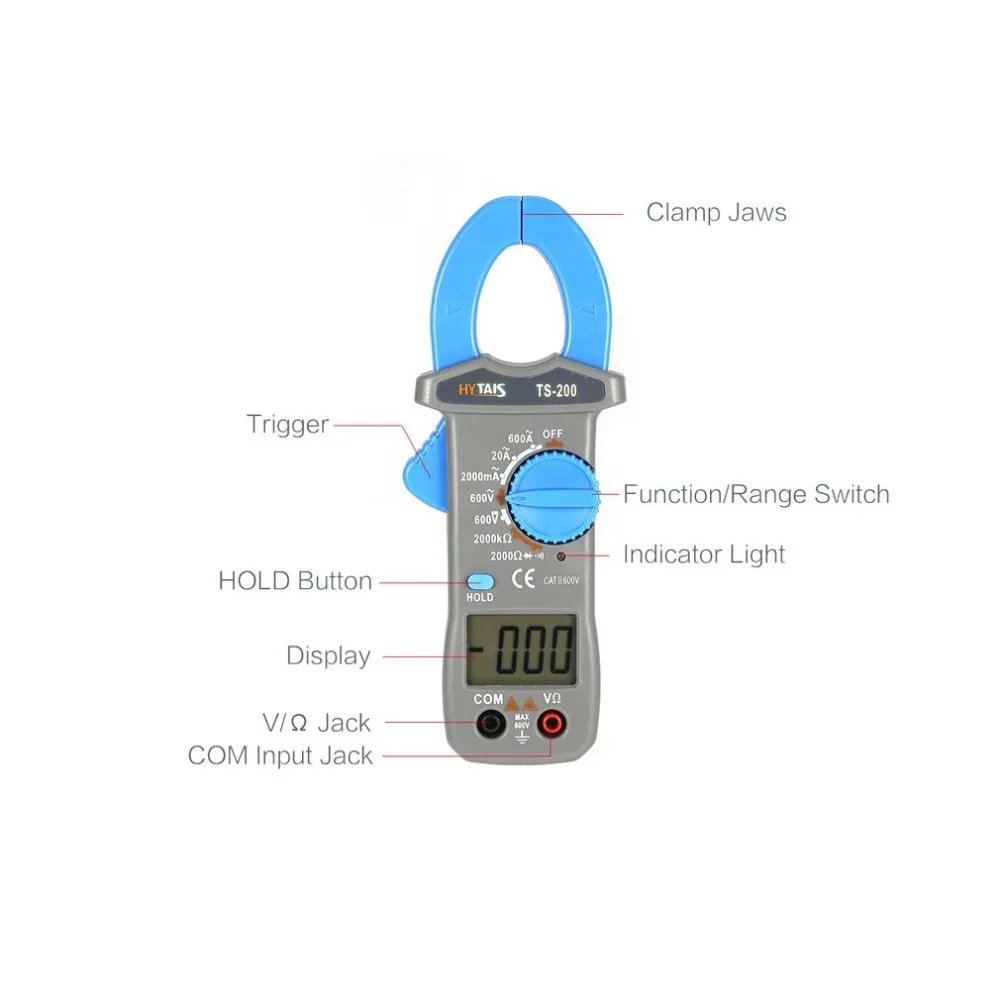 Цифровой клещи измеритель напряжения тока тестер сопротивления Clampmeter AC/DC тест er 600A 600 в вольтметр мультиметр