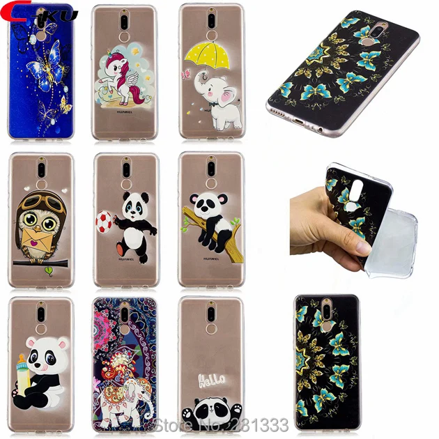 

C-ku Cartoon OWL Panda Soft TPU Case For Huawei MATE 10 LITE P20 PRO P9 LITE MINI Y7 Y6 2017 Butterfly Skin Clear Fashion 100pcs
