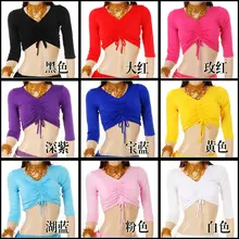 Для женщин Обувь для девочек танец живота Практика жилет верхней части кофточки Йога Студенческие костюмы танцевальная одежда Топы корректирующие 9 Цвета