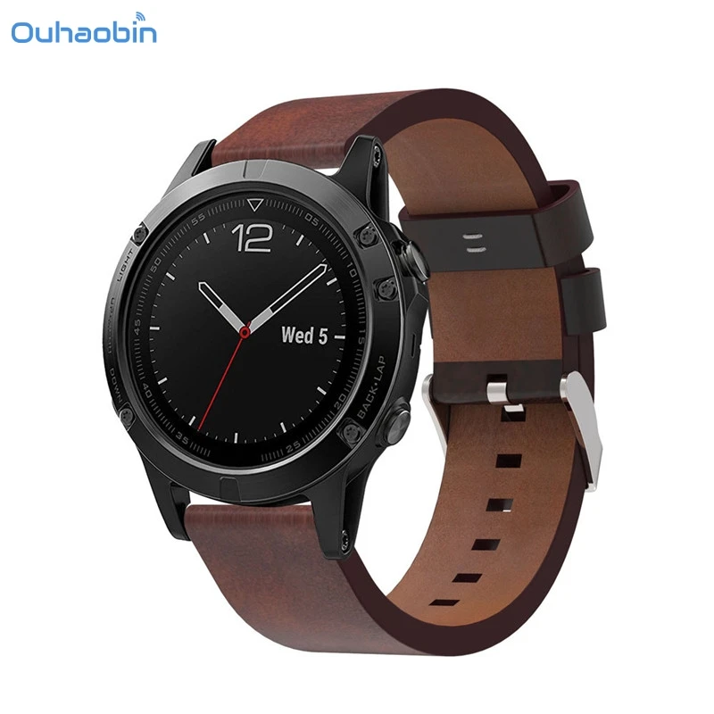 

Ouhaobin Luxury Leather Strap Replacement Watch Band With Tools For Garmin Fenix 5 GPS Watch High Grade Wrist Strap Sep7