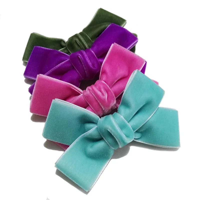 12pcs Handmade Velvet Hair Bow Clips Hairpins Girls Hair Bow Hair Accessories Children Cute Bow