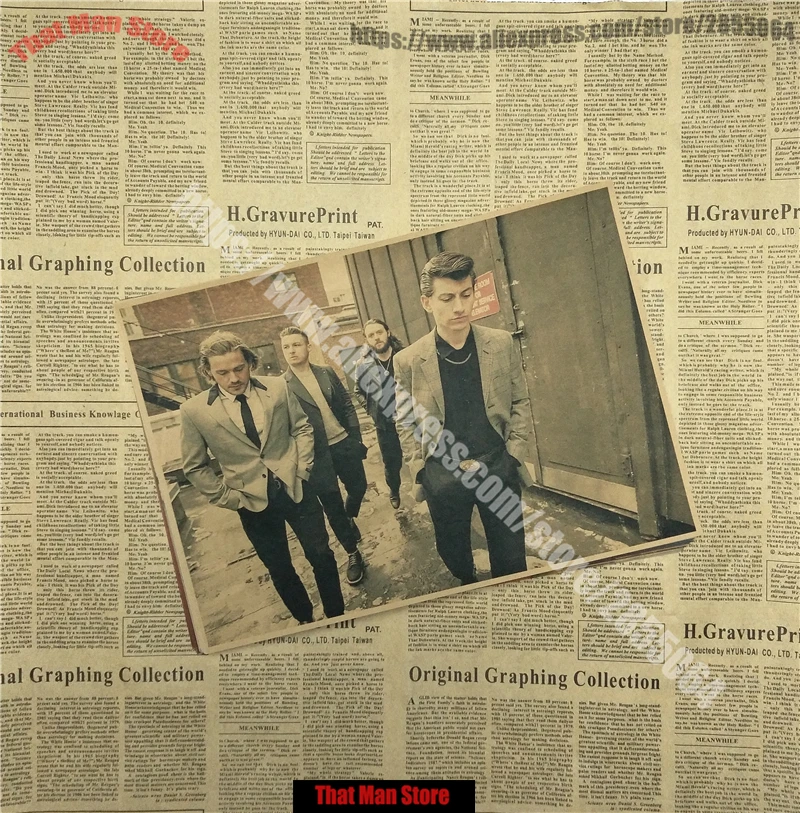 ВИНТАЖНЫЙ ПЛАКАТ с Обезьянами из коричневой бумаги Ретро-рок постер Европейская и американская музыка Ретро плакат 30x21cm