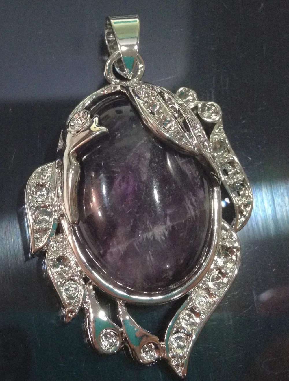 

Free shipping >>>>>>New 28X42mm Natural Amethyst Beads Pendant 18KGP AAA